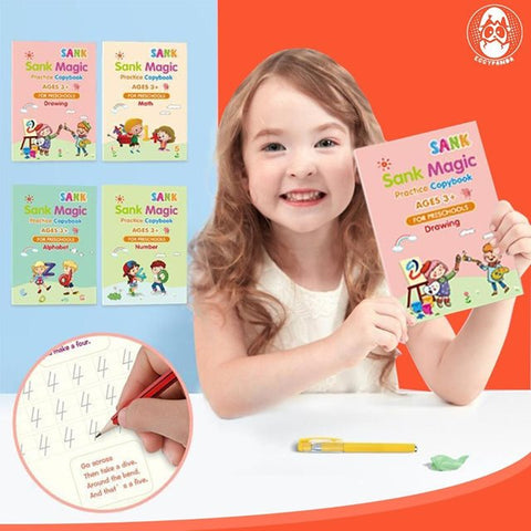 PACK DE 4 LIBROS MÁGICOS REUTILIZABLE CALIGRAFÍA | ENVÍO GRATIS